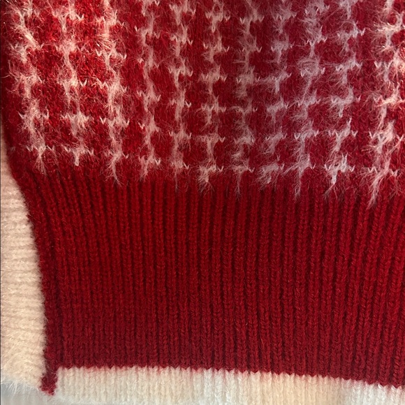 Red and White Women's Sweater - Picture 5 of 8